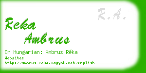 reka ambrus business card
